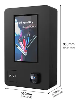 Warenautomat SlimTouch Mini Pro von The Vending Brothers Bild mit Abmessungen