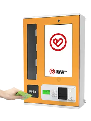 Warenautomat SlimTouch Mini Pro von The Vending Brothers installiert in einem Bahnhof