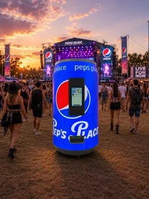 Dosenautomat CoolTouch LED 360 bei einem Festival