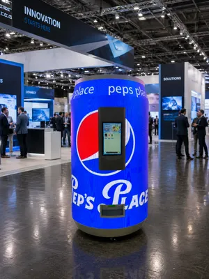 Dosenautomat CoolTouch LED 360 auf einer Messe