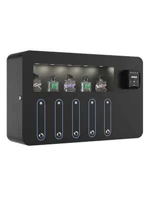 Warenautomat SlimTouch Parfum von The Vending Brothers Seitliche Ansicht