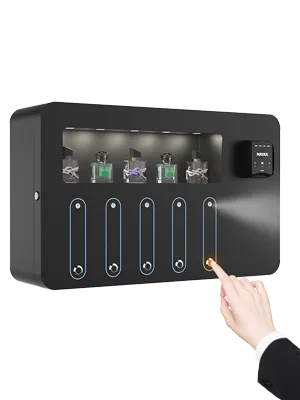 Warenautomat SlimTouch Parfum von The Vending Brothers Kunde kauft