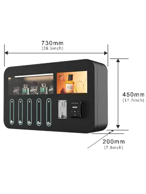 Warenautomat SlimTouch Parfum Pro von The Vending Brothers Bild mit Abmessungen