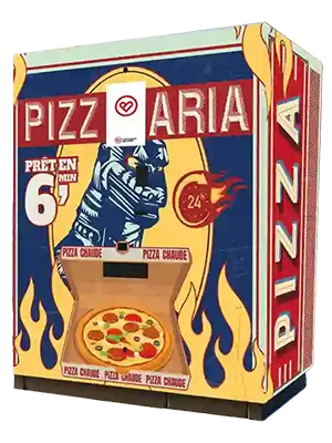 Pizzaautomat TVB mit Folierung in Blau