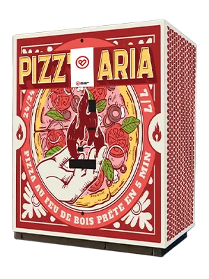 Pizzaautomat TVB mit Folierung in Rot