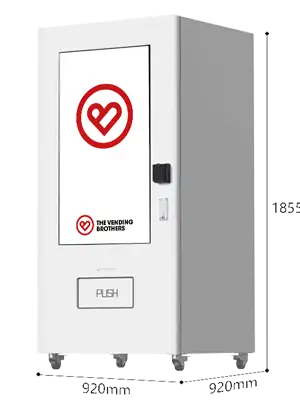 Warenautomat CoolTouch T1 von The Vending Brothers Bild mit Abmessungen