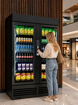 Warenautomat Smart Fridge Ultra von The Vending Brothers Kunde kauft