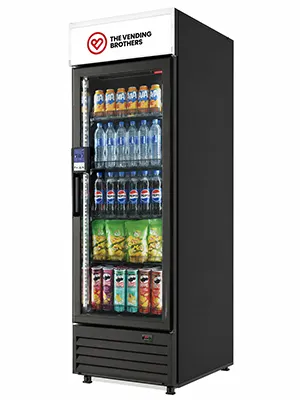 Warenautomat Smart Fridge Mini von The Vending Brothers Seitliche Ansicht