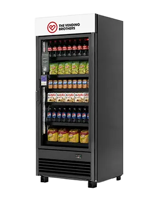 Warenautomat Smart Fridge Pro von The Vending Brothers Seitliche Ansicht