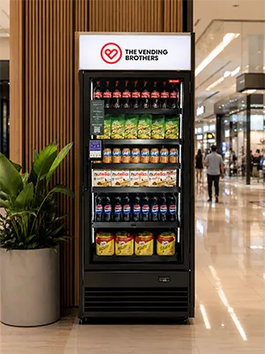 Warenautomat Smart Fridge Pro von The Vending Brothers installiert in einem Bahnhof