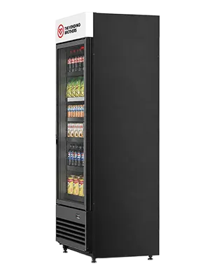 Warenautomat Smart Fridge Pro von The Vending Brothers seitliche Perspektive
