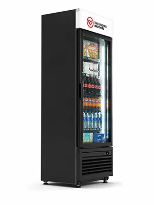 Warenautomat Smart Fridge Pro Freezer von The Vending Brothers seitliche Perspektive