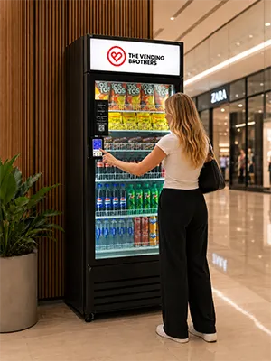 Warenautomat Smart Fridge Max von The Vending Brothers Kunde kauft